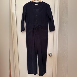 Mod Ref size Medium. Dark blue corduroy jumpsuit.